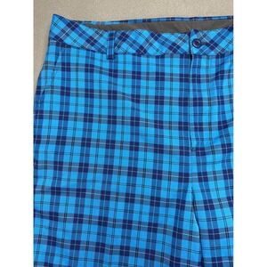Under Armour Shorts Mens 40R Blue Plaid Performance Golf Athletic Preppy